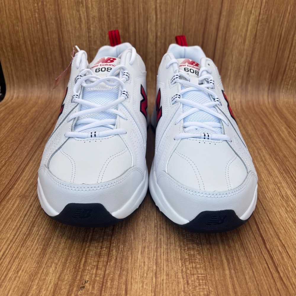 New Balance 608v5 Training Shoe Men 11.5 4E Wide White Red USA ABZORB NEW - Picture 2 of 7